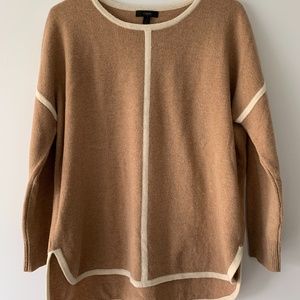 J.CREW WOOL SWEATER CAMEL CREAM SMALL LONG